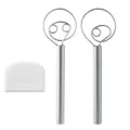 Edelstahl Dänischer Teigschneebesen Set mit Teigschaber zum Backen von Brot und Gebäck. - 3-teiliges Farbbox-Set (mit Schaber)