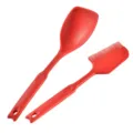 Ensemble de spatule et pinceau de pâtisserie en silicone rouge, ustensiles de cuisine. - Ensemble deux pièces / Rouge