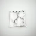 Stainless steel cookie cutter set for baking, kitchen pastry mold, floral shapes. - Three-Piece Set / Silver