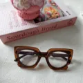 Gafas Luz Azul Cat Eye Tendencia Moda Mujer Montura Óptica Estilo Único Elegante - Marrón Transparente Pata Té