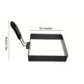 Square non-stick fried egg mold with folding anti-scald handle for breakfast cooking 8cm - Square