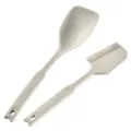 Silicone spatel en bakkwast set in beige, hittebestendige keukenhulpen voor bakken. - 2-delige set / Khaki