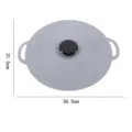 Tapa de silicona para sartén microondas antisalpicaduras universal de gran tamaño 36cm - 31,5 cm - Gris