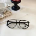 Gafas de sol de piloto fotocromáticas de doble puente vintage para mujer protección UV. - Negro