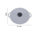 Tapa de silicona para olla microondas antisalpicaduras cuenco cocina utensilio práctico - 28 cm - Gris