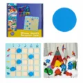Jeu de comptage de dinosaures en bois pour enfants ensemble de jouets éducatifs avec base. - Combo 1