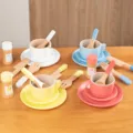 Holz Nachmittagstee Spielzeug Set für Kinder, Küche Rollenspiel Tassen und Besteck Zubehör. - Zuckerdosen-Kombiset