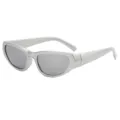 Futuristic Y2K sunglasses for men and women, silver cyberpunk eyewear for cycling and outdoor sports. - Silver Frame White Mirror Lens