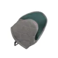 Heat resistant silicone oven mitts with fish pattern non-slip grip and quilted cotton lining. - Dark Green