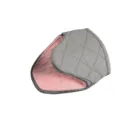 Fish-shaped silicone oven mitt with heat-resistant quilted cloth for safe kitchen baking. - Pink