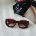 Gafas de sol cuadradas de carey con montura gruesa para estilo urbano y moda al aire libre. - Leopardo Marrón Degradado