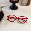Retro ovale Sonnenbrille mit Farbwechsel fuer Damen modischer Sonnenschutz Brille - Rot