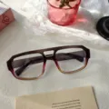 Modische Doppelsteg Blaulichtfilter Brille für Damen und Herren klare optische Fassung. - Grau Tee Verlauf