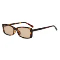 Retro Schildpatt rechteckige Sonnenbrille für Damen mit modischem Vintage-Rahmen. - Sonnenbrille / Schildpatt Rahmen Tee Gläser