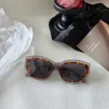 Gafas de sol cuadradas gruesas para mujer y hombre, diseño degradado elegante y chic. - Leopardo Gris Transparente Lente Gris