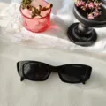 Lunettes de soleil rétro œil-de-chat noires pour femmes, petites lunettes de soleil vintage UV. - Noir