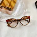 Σκελετός γυαλιών cat eye με λεοπάρ τύπωμα μπλε φως, μοντέρνα γυαλιά μόδας καθημερινά. - Κόκκινο Λεοπάρ