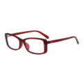 Vintage kleine quadratische Brille für Damen mit Nieten, stilvolle Korrekturfassung. - Roter Rahmen