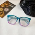 Montatura occhiali sfumata blu rosa anti luce blu vista dettagliata design alla moda - Blu Rosa