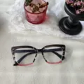 Montura de gafas anti luz azul retro color block para mujer y hombre, estilo de moda. - Leopardo Gris
