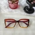 Montura de gafas ópticas con bloqueo de luz azul de bloque de color carey retro hombre mujer. - Leopardo Rojo Y Té