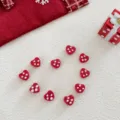 Red heart glass beads DIY handmade accessories for Christmas tree holiday decoration detail shot - Heart