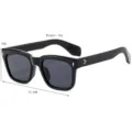 2025 neue Mode quadratische Sonnenbrille für Damen, breite Beine dicker Rahmen Reise Brille. - Schwarz