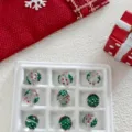 Christmas glass beads DIY handmade jewelry accessories Christmas tree snowman pendant charms - 12mm Dark Green Christmas Trees