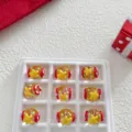 Christmas glass beads DIY handmade jewelry accessories with cute stars and festive red details. - 15mm Stars
