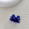 Cute blue glass crab pendant DIY beading accessories for making handmade earrings and bracelets. - Crab Royal Blue