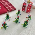Pequeños colgantes árbol de navidad de vidrio hechos a mano accesorios de joyería detalles - Árbol de Navidad