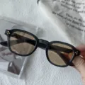 Ρετρό γυαλιά ηλίου με μικρό σκελετό για άνδρες και γυναίκες, προστασία UV, μοντέρνο στιλ. - Διαφανές γκρι και σαμπανιζέ χρώμα