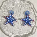 Blue glass starfish pendant diy beading cute jewelry making accessories material parts - Starfish Ocean Blue