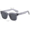 Modische quadratische Sonnenbrille fuer Damen, stylischer grauer Acetat-Rahmen, leichter UV-Schutz. - Transparentes Grau