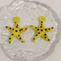 Cute 3D polka dot starfish glass pendant for DIY handmade earrings bracelet jewelry making - Starfish Yellow