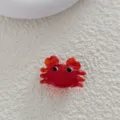 Cute red glass crab pendant DIY beaded earring hair accessory bracelet jewelry making material - Crab Red