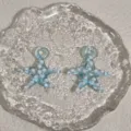 Blue starfish glass pendant DIY beaded earrings bracelet hair clip accessories material - Starfish Lake Blue