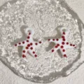 White red dot glass starfish charms pendants for DIY handmade earrings bracelets jewelry making - Starfish White