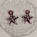 Purple glass starfish pendant with white dots for DIY jewelry making earrings bracelet decors - Starfish Brown