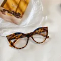 Σικ λεοπάρ σκελετός γυαλιών γάτας αντιμπλε φως για καθημερινή μόδα και στυλ αξεσουάρ. - Λεοπάρ Καφέ