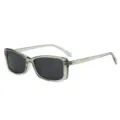 Retro transparente grüne kleine quadratische Sonnenbrille für Damen, trendiger UV-Schutz. - Grüner Rahmen Graue Gläser
