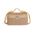 Sparkly rhinestone vanity bag for women, luxury evening shoulder crossbody box handbag. - Gold