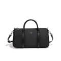 Klassische schwarze Nylon Boston Handtasche, vielseitige Umhängetasche Kissenform. - Schwarz (D2846#)