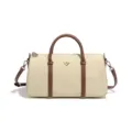 Sac à main Boston en nylon classique sac bandoulière bicolore pour femme élégante. - Crème (D2846#)