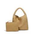 Handgeflochtene Schultertasche mit passender Tasche, groBe Kapazitat Casual Stil. - Zweiteiliger Taschenstil (B1681#) / Aprikose