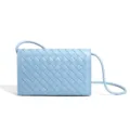 Lichtblauwe geweven leren crossbody tas stijlvolle kleine flap tas voor vrouwen - Luchtvaartblauw