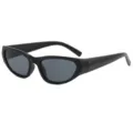 Black Y2K futuristic style sunglasses, thick frame punk sports eyewear for men and women. - Sand Black Frame Grey Lens