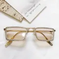Fashion square rhinestone sunglasses for women, trendy metal frame stylish chic sun glasses. - Champagne