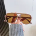 Lunettes de soleil élégantes à monture marron pour femmes et hommes, protection UV. - Monture Café Verres Thé