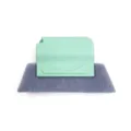 Cepillo ergonómico verde menta para limpiar ranuras de ventanas con esponja gris - Verde azulado (ensamblado)